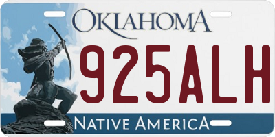 OK license plate 925ALH