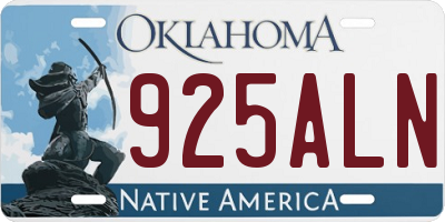 OK license plate 925ALN