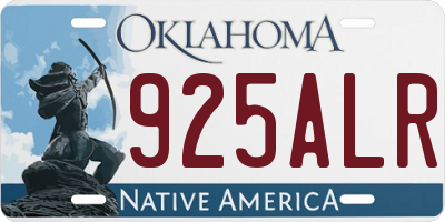 OK license plate 925ALR