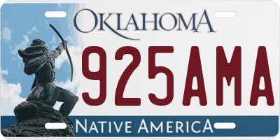 OK license plate 925AMA