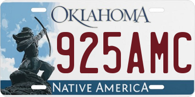 OK license plate 925AMC