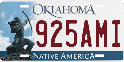 OK license plate 925AMI