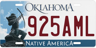 OK license plate 925AML