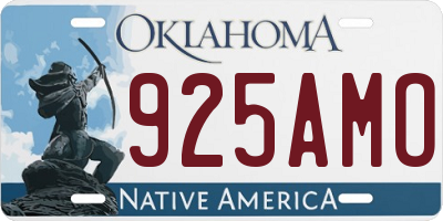 OK license plate 925AMO