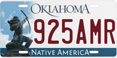 OK license plate 925AMR