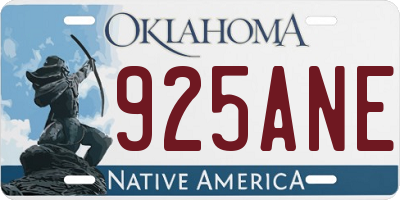 OK license plate 925ANE