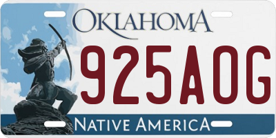 OK license plate 925AOG