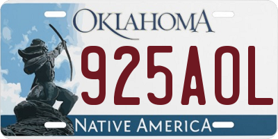 OK license plate 925AOL