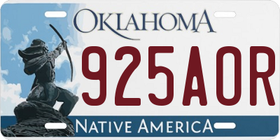 OK license plate 925AOR