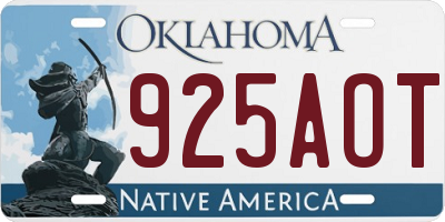 OK license plate 925AOT