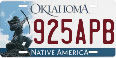 OK license plate 925APB