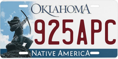 OK license plate 925APC