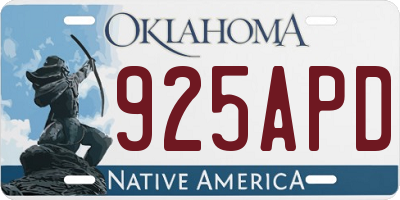 OK license plate 925APD