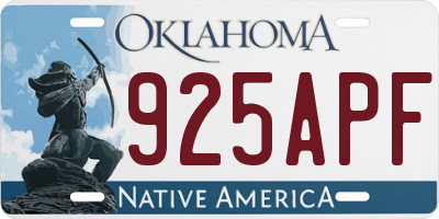 OK license plate 925APF