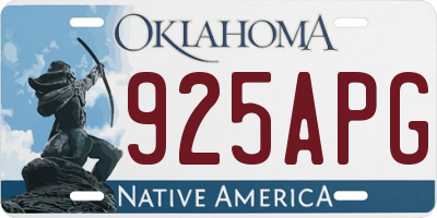 OK license plate 925APG