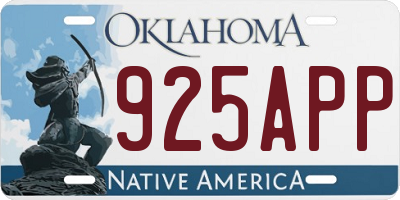 OK license plate 925APP