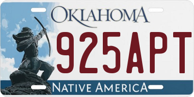 OK license plate 925APT