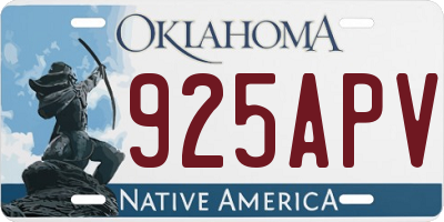OK license plate 925APV