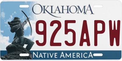 OK license plate 925APW