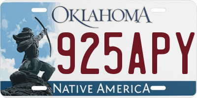 OK license plate 925APY