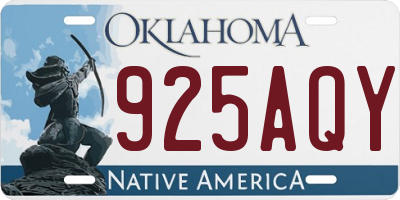 OK license plate 925AQY