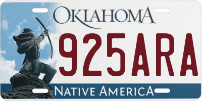 OK license plate 925ARA