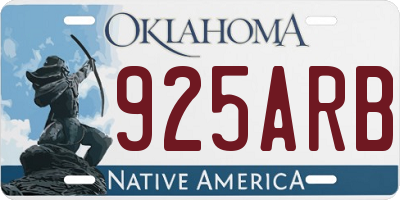 OK license plate 925ARB