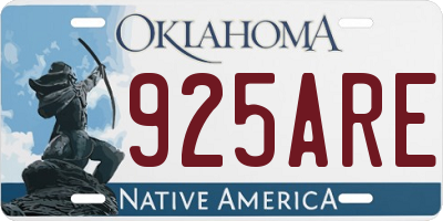OK license plate 925ARE
