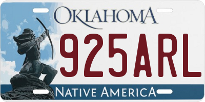 OK license plate 925ARL