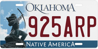 OK license plate 925ARP