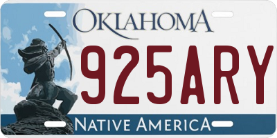 OK license plate 925ARY