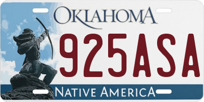 OK license plate 925ASA