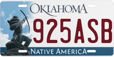 OK license plate 925ASB