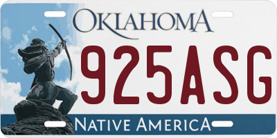 OK license plate 925ASG