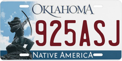 OK license plate 925ASJ