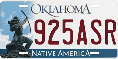 OK license plate 925ASR