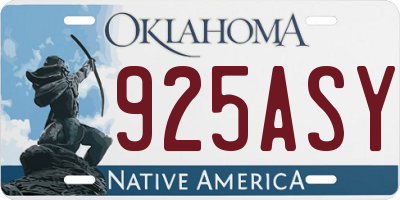 OK license plate 925ASY