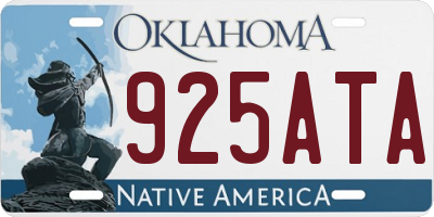 OK license plate 925ATA
