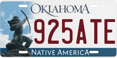 OK license plate 925ATE