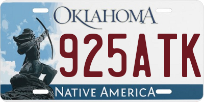 OK license plate 925ATK