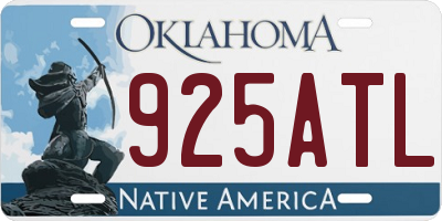 OK license plate 925ATL