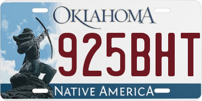 OK license plate 925BHT