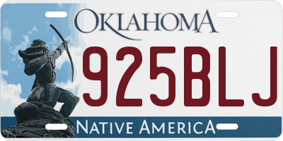 OK license plate 925BLJ