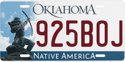 OK license plate 925BOJ