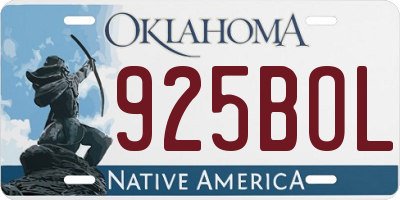 OK license plate 925BOL