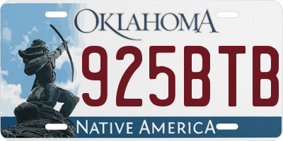 OK license plate 925BTB