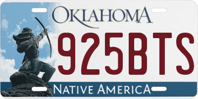 OK license plate 925BTS