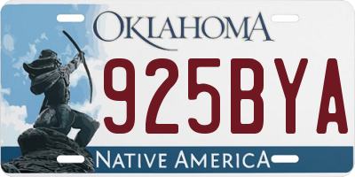 OK license plate 925BYA