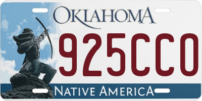 OK license plate 925CCO