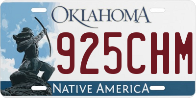 OK license plate 925CHM